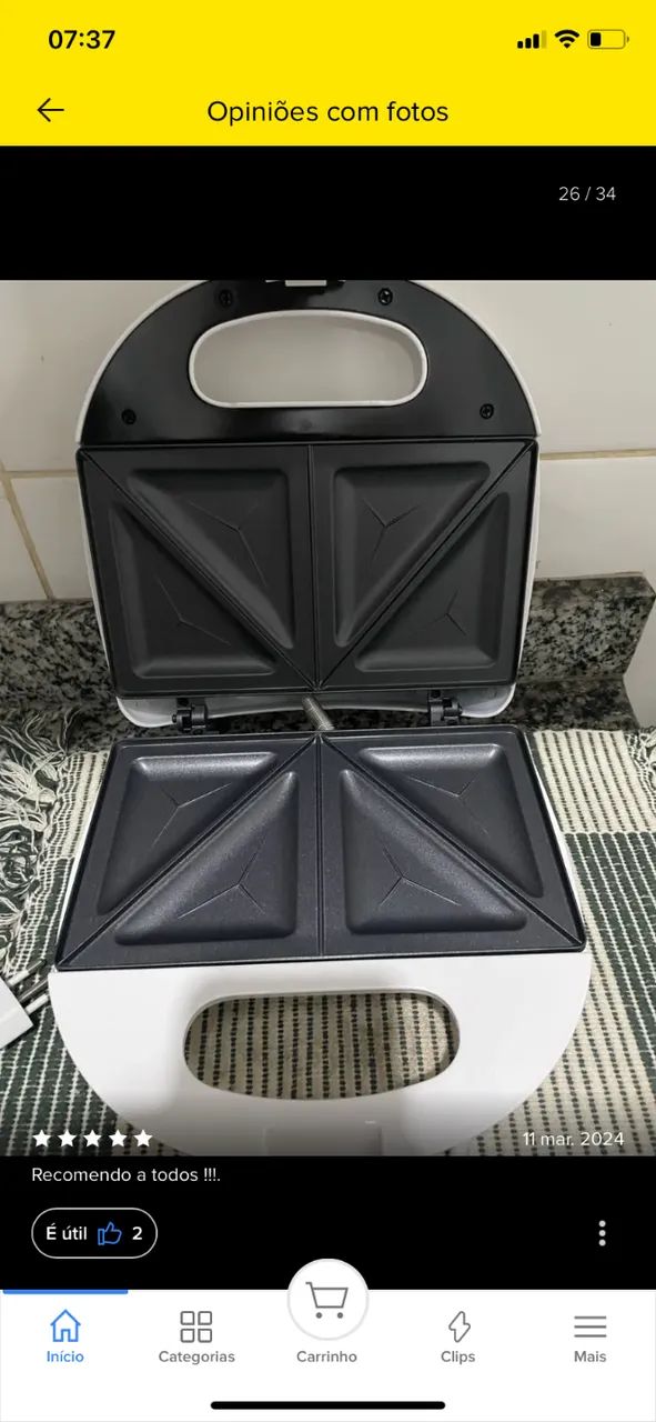Sanduicheira Grill Britânia Belo Pane Inox 750w Antiaderente Cor Branco - Foto 2