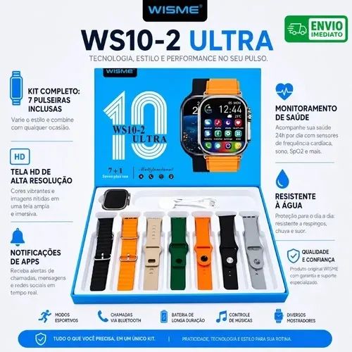 Smartwatch WS10 2 Geração Com 7 Pulseiras Entrega Grátis  - Foto 4