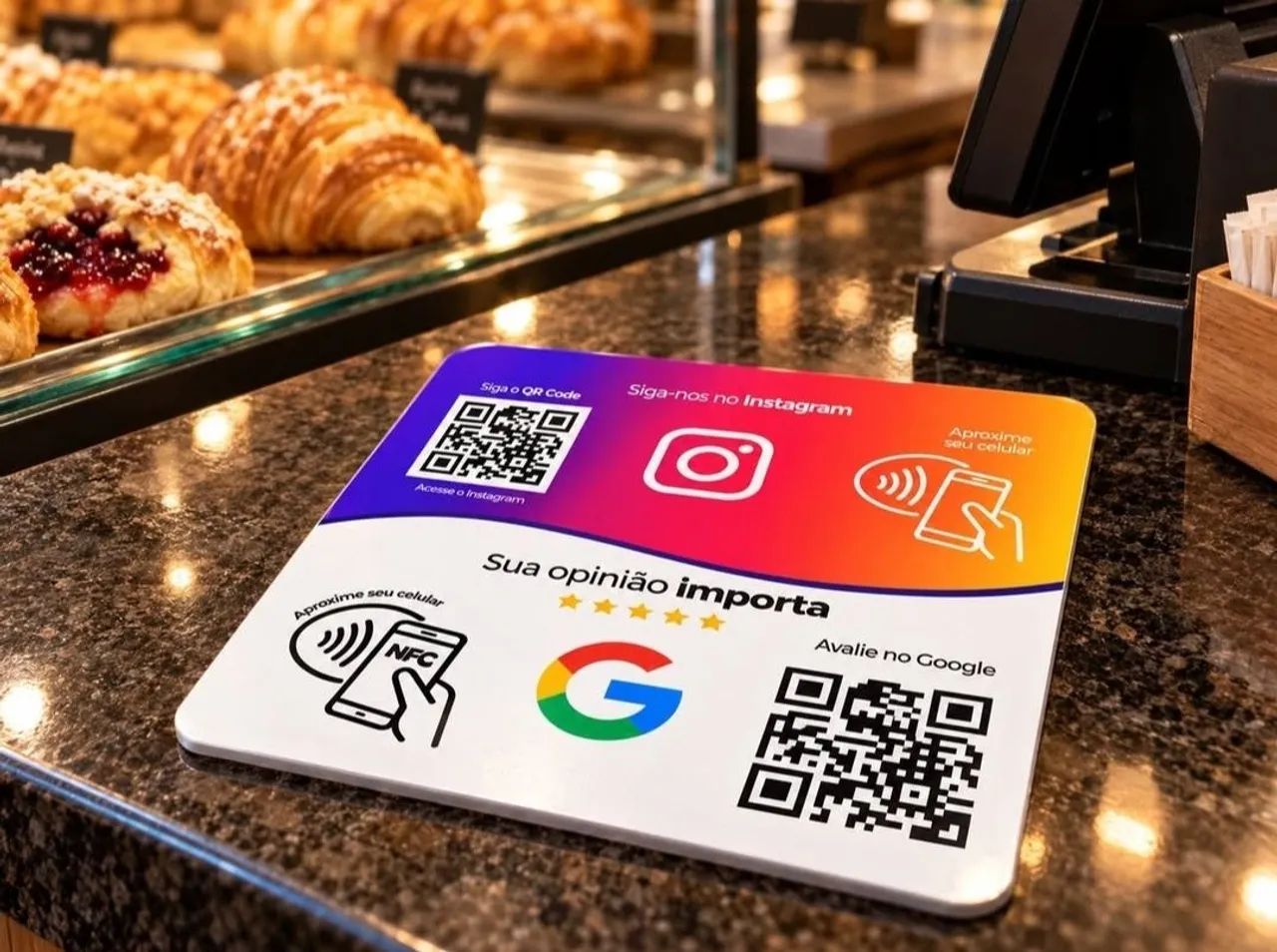 Plaquinha NFT Google i instagram com qr-code - Foto 2