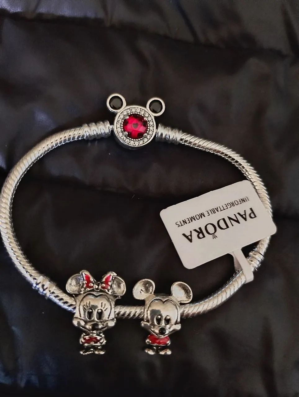 Pulseira Disney Mickey e Minnie em Prata 925 - Foto 5