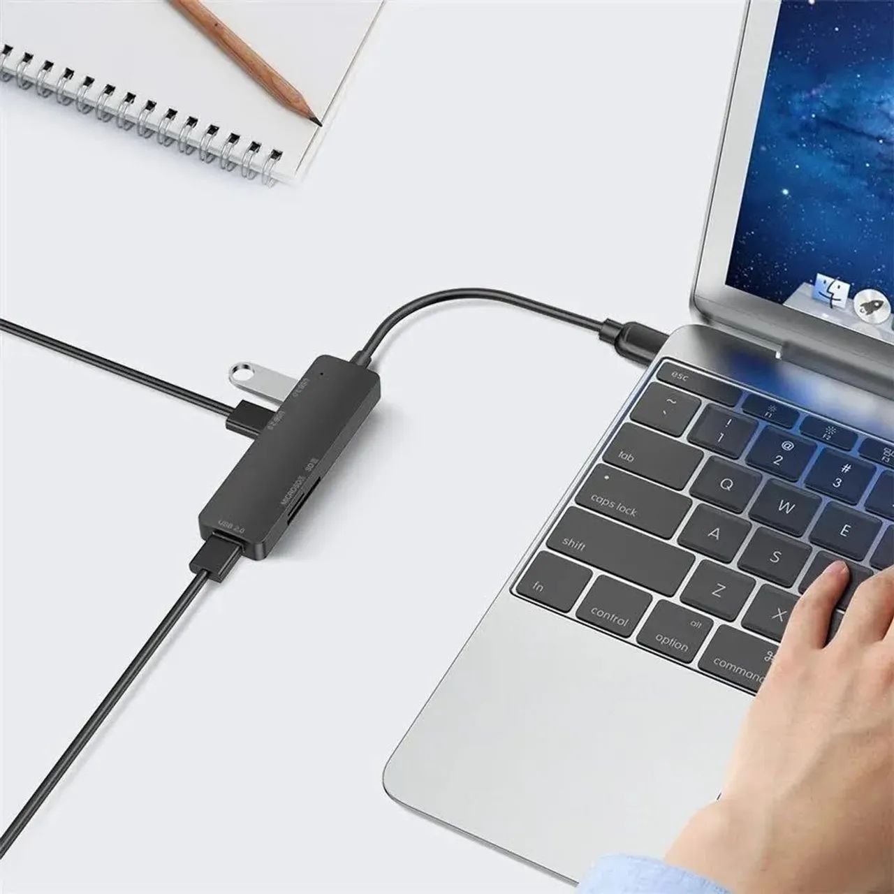 Hub Tipo-C para para cartão de memória SD TF  e usb  - Foto 2