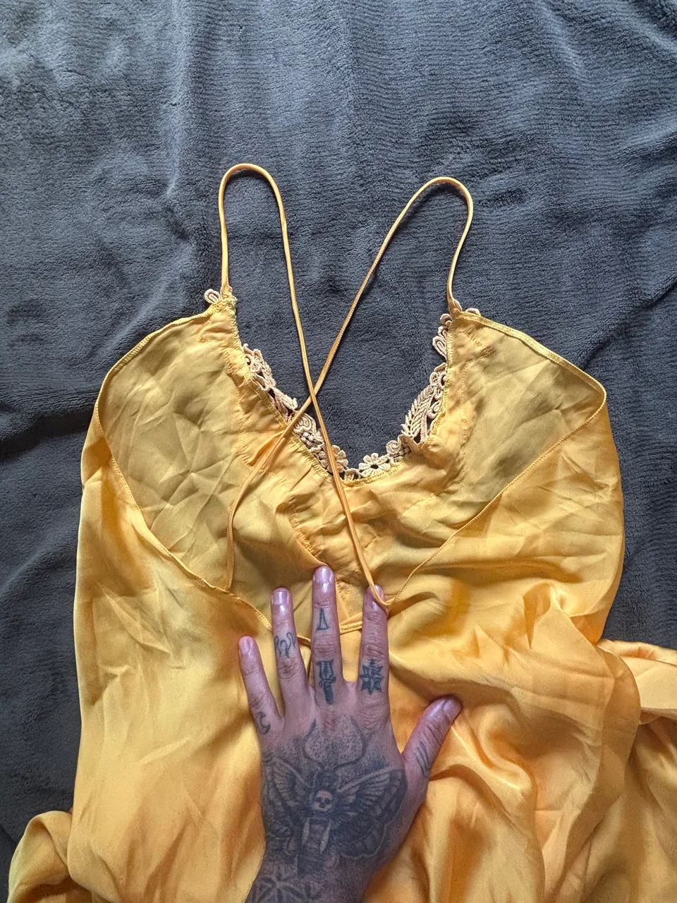 vestido de dormir linea notte m amarelo - Foto 5