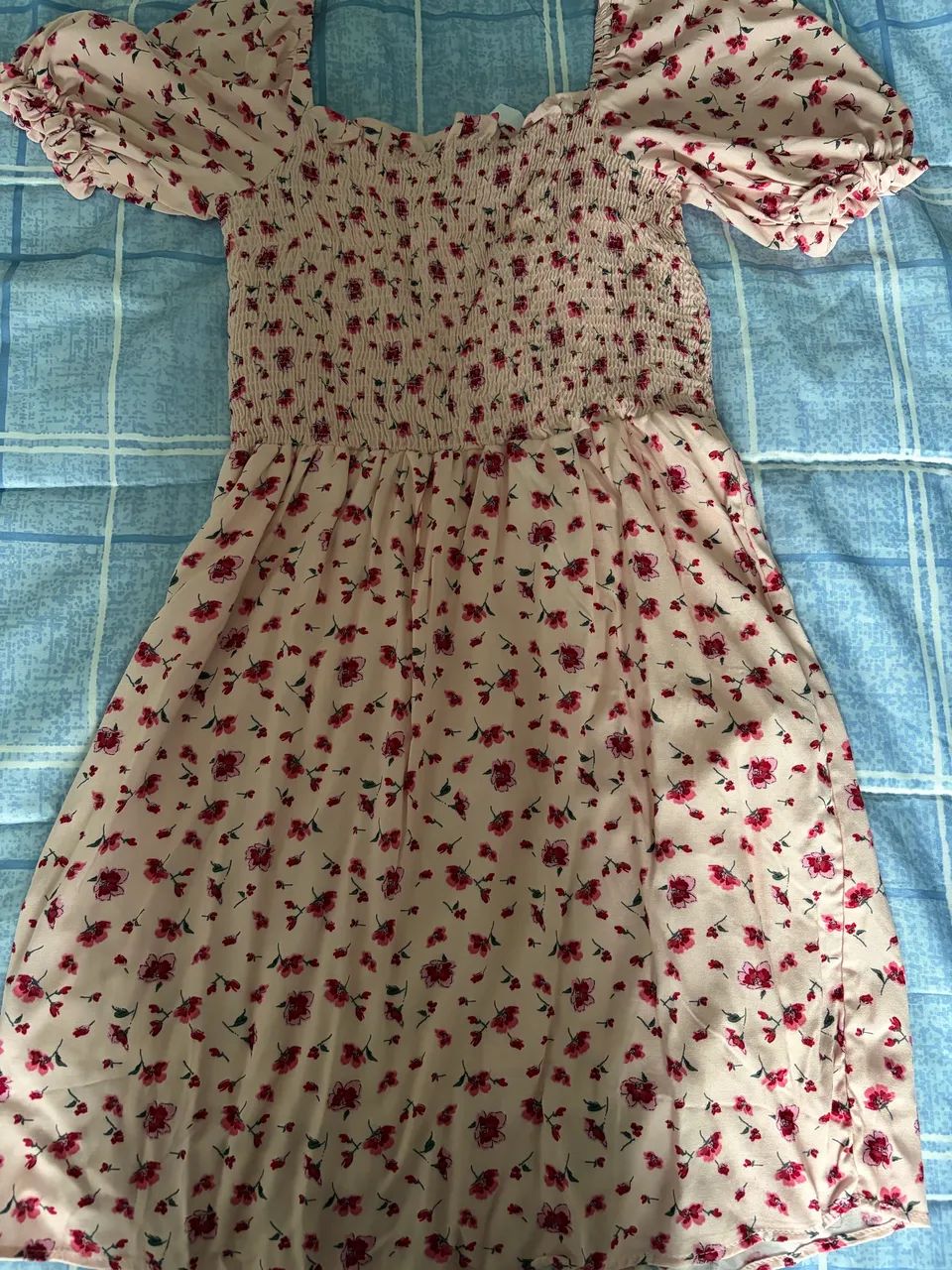 Vestido Curto Rosa Florido