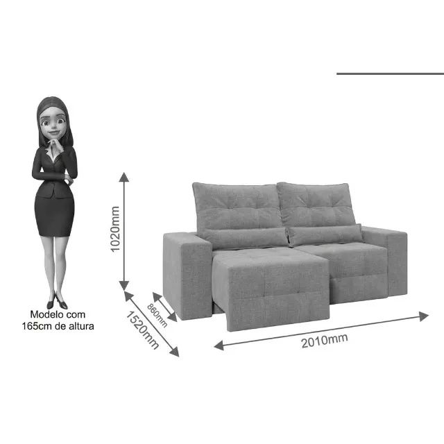 Sofa retratil e reclinavel preto EM ESTOQUE - Foto 3