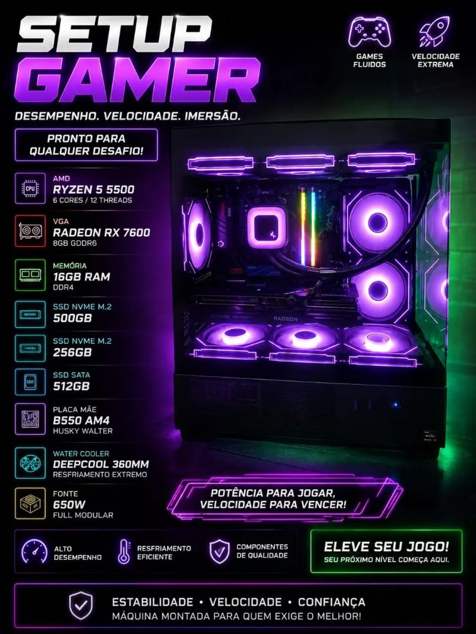 Setup gamer Completo  - Foto 3