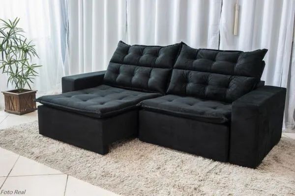Sofá retrátil e reclinável 2,30m com Molas bonnel - Foto 5