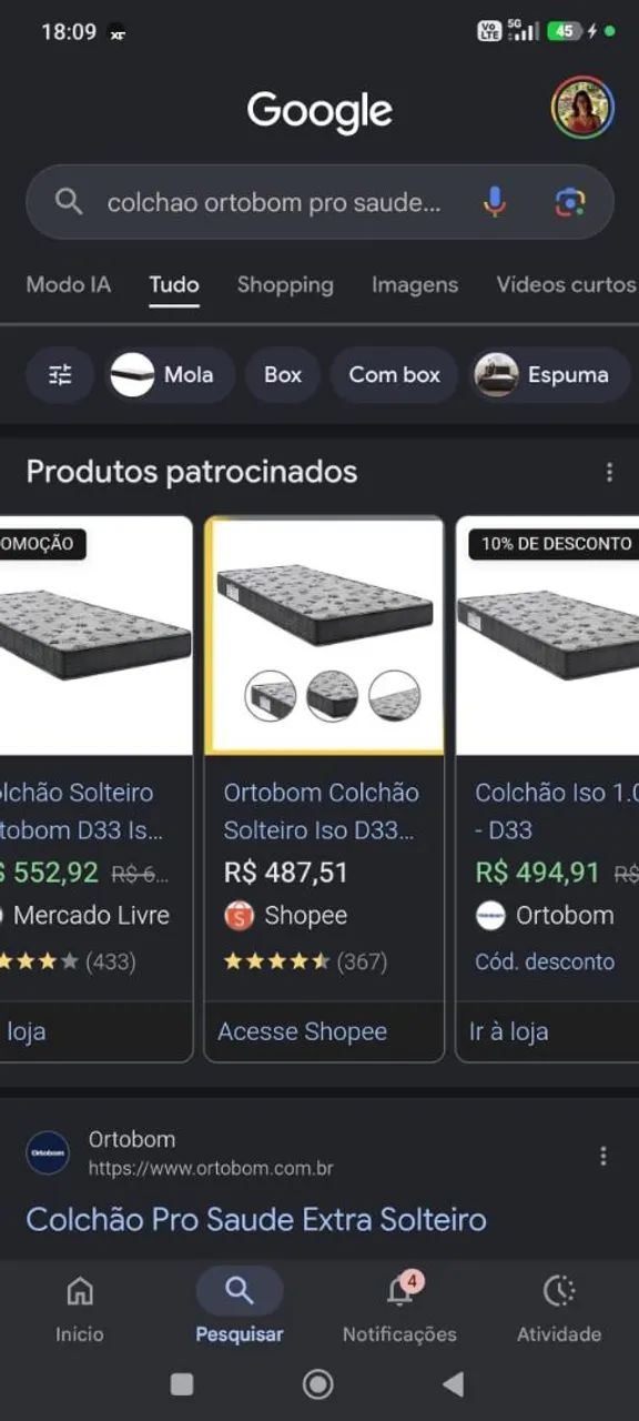 Cama box Ortobom + Colchão Ortobom - Foto 5