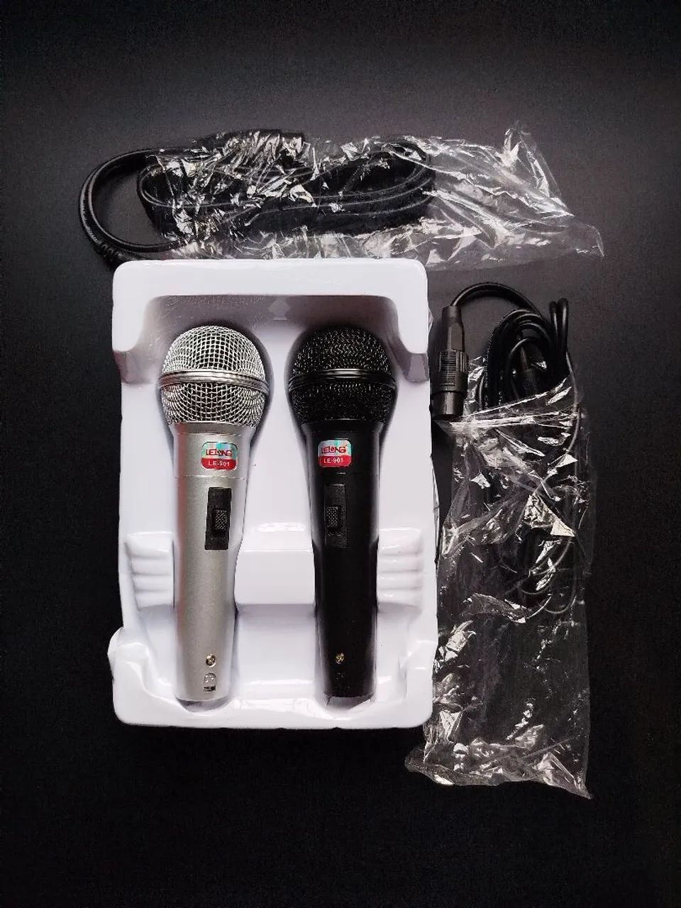 Kit 2 microfones com fio - Foto 3