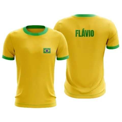 Camiseta Brasil Amarela Personalizada