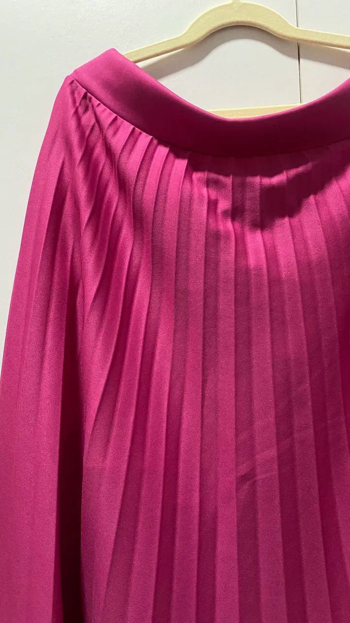 Saia rosa plissada, tam M  - Foto 3