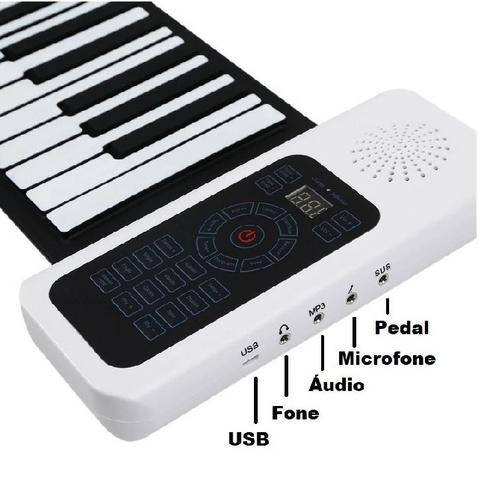 Piano Digital Flexível 88 Teclas De Silicone Kit Completo - Foto 3