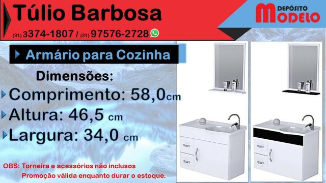 Armário para Banheiro NOVO com Pia e Espelho - Foto 3