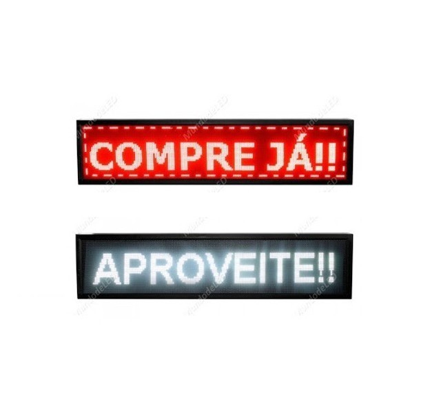 Painel Led Letreiro Luminoso Digital Bivolt 130x20cm Programável
