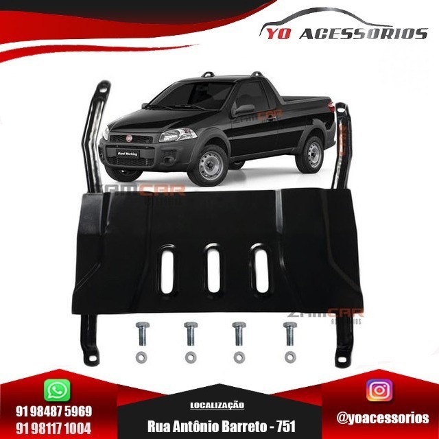 Protetor de Carter Peito de Aço Fiat Strada 2013 a 2020