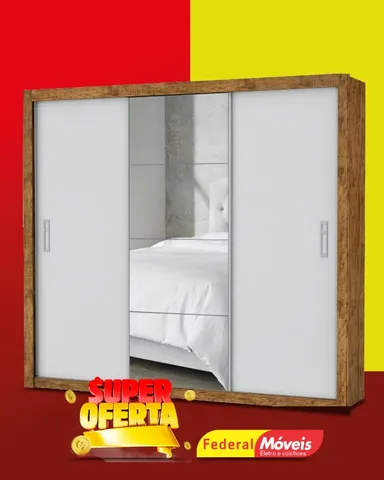 Guarda Roupa c/ Espelho 3 Portas 4 Gavetas Super Lindo Fazemos Entrega
