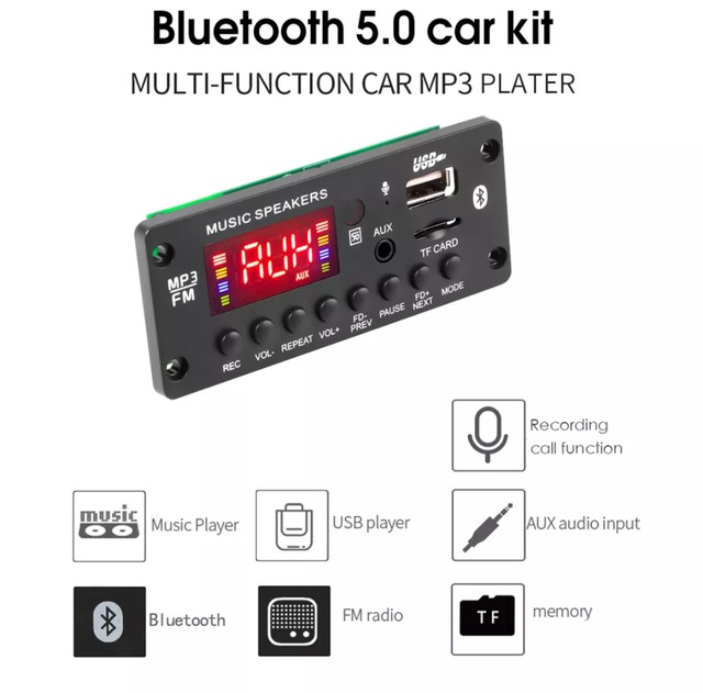 Decodificador/Amplificado 50w 2x25w bluetooth,Aux,card,USB,rádio 7v a 15v Gravação  - Foto 3