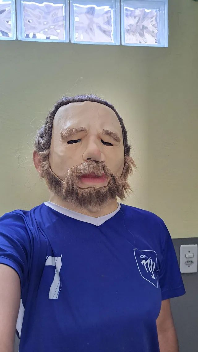 Mascara de borracha/látex realista humana, fantasia Acessórios