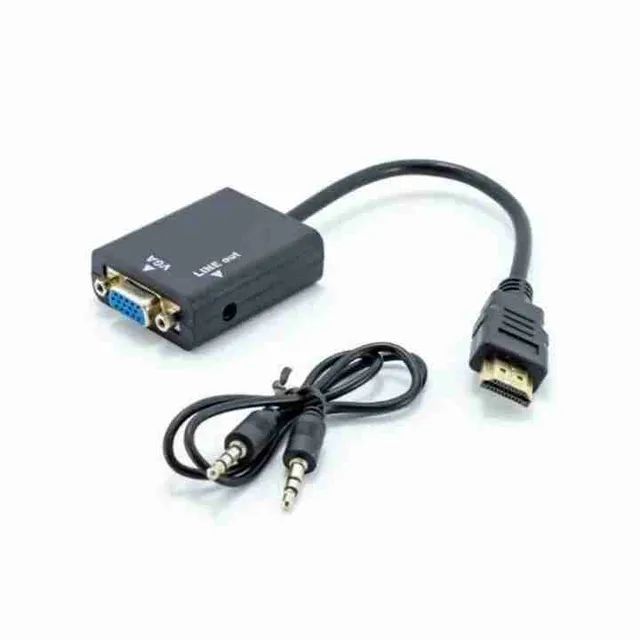 Cabo Adaptador Conversor Hdmi Macho para Vga Fêmea com P2 - Foto 5