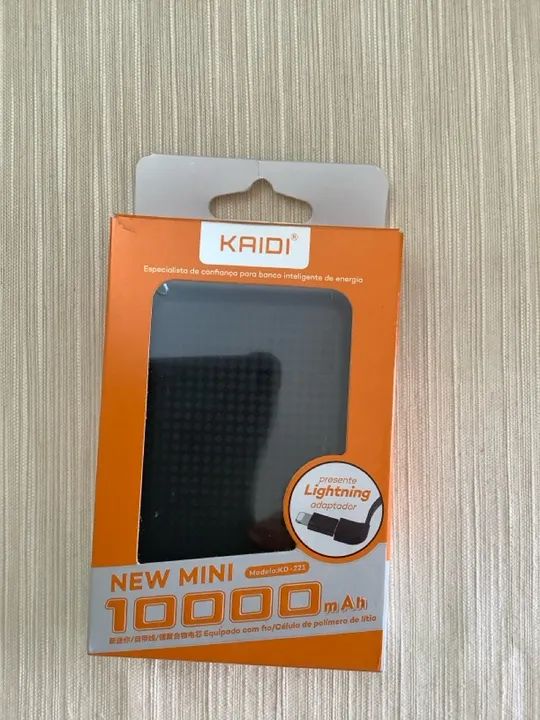 Mini power bank Kaidi 10000mha para iPhone e Sansung 