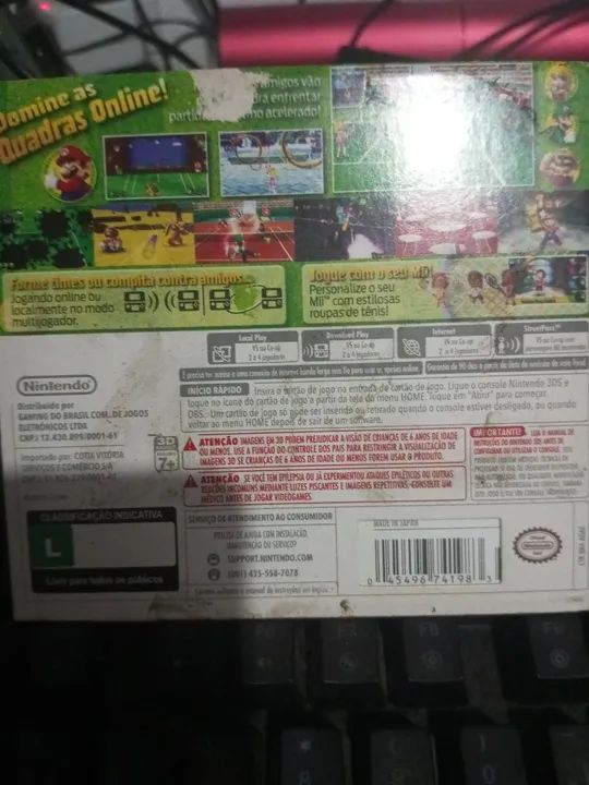 Mario tennis open versão nacional com luva jogo Nintendo 3ds game - Foto 2