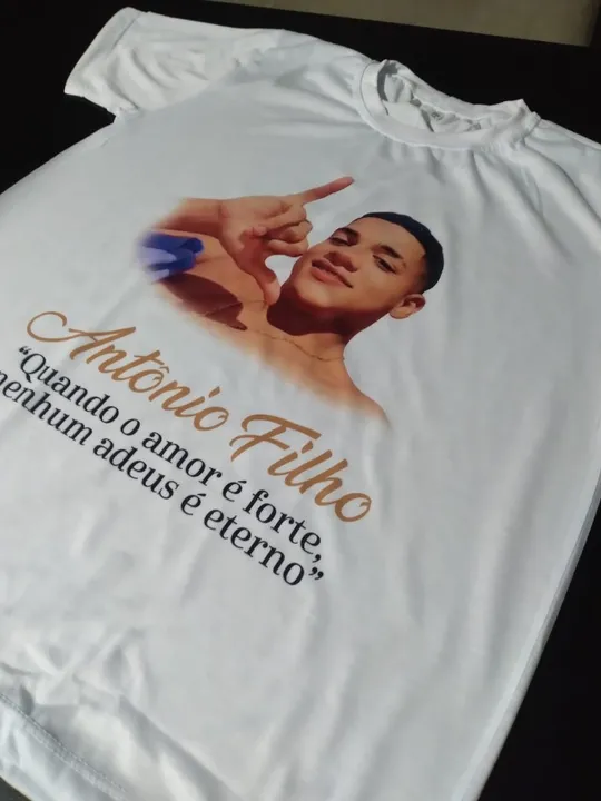 Camisa personalizada para homenagem e missa setimo dia com foto e frase