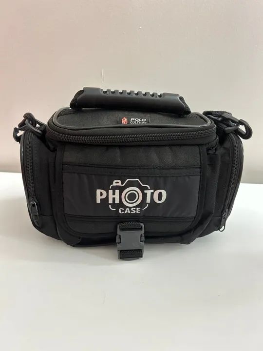 Bolsa para câmera DSLR - Preta com Interior Vermelho - Foto 2
