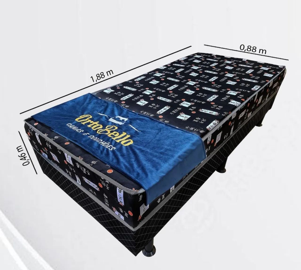 Cama Box Solteiro Black D23 - Entrega Rápida