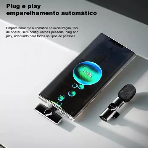 Microfone de Lapela sem fio para iPhone e Android - Entrega Rápida - Foto 5
