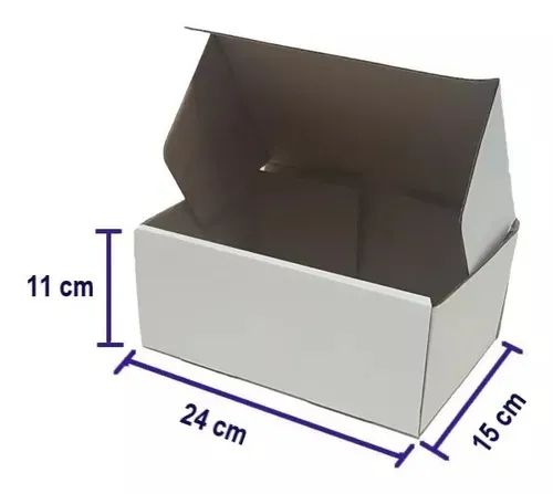 Caixa De Embalagem Papelão Branca 24x15x11cm De 1mm De Espessura Kit Com 5 Unidades - Foto 2