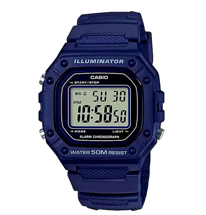 Relógio CASIO Illuminator masculino azul W-218H-2AVDF
