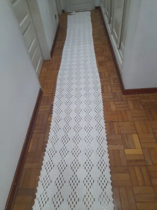 TAPETE PASSADEIRA DE BARBANTE CROCHÊ - Foto 2
