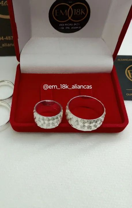 Par de Alianças Em Prata 10mm sob medida ? v