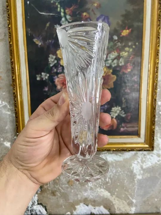 Antigo Solitário | Vaso de Cristal | Germany | Sec XX | Antiguidades 