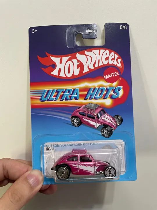 Fusca ultra Hots hotwheels lançamento rosa