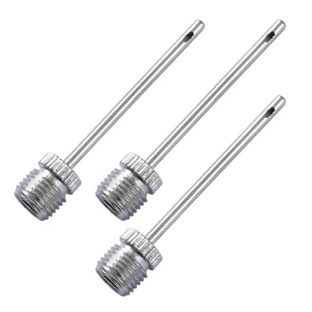 Agulha Rosqueavel Cromadas Para Inflar Bolas Com 03 Unidades 