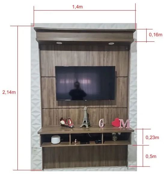 Painel para TV com Rack Amadeirado - Foto 5