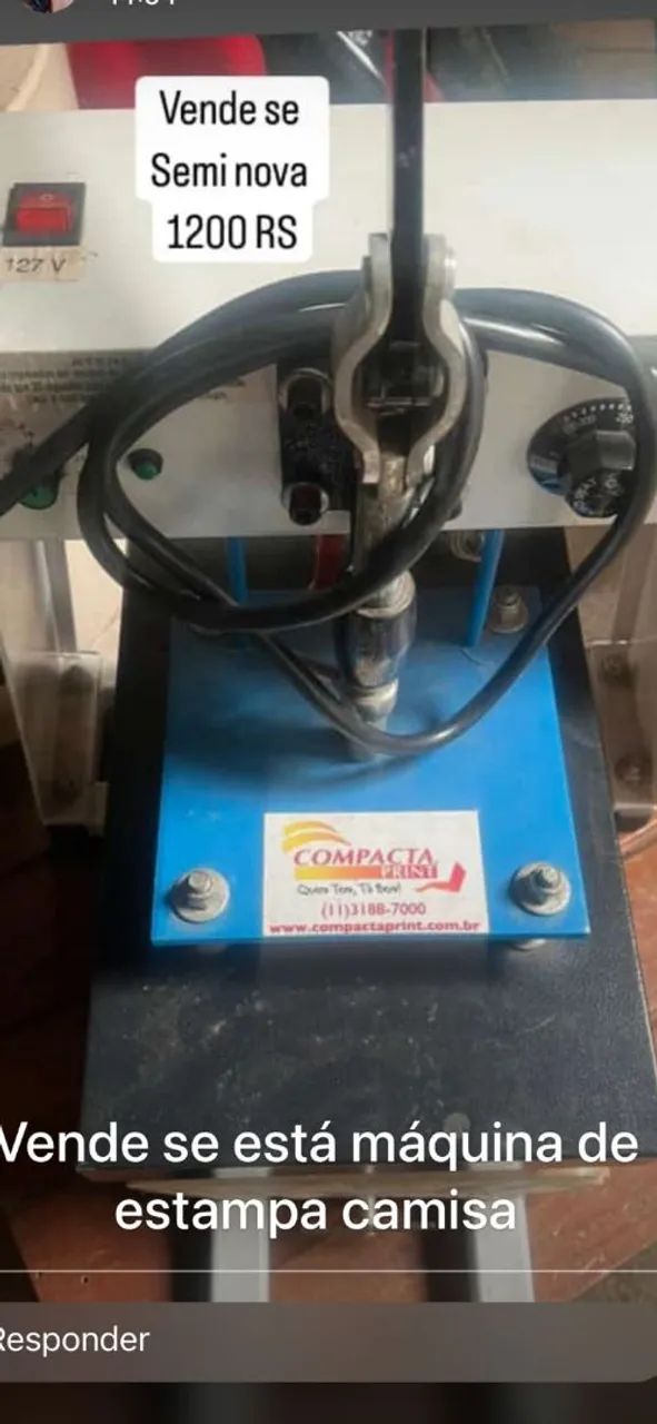 Máquina de Estampa de Camisas Semi-Nova