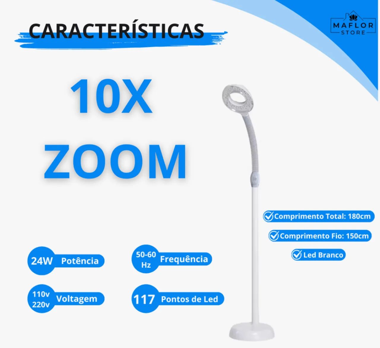 Luminária de Mesa com Lupa e LED - Perfeita para Detalhes - Foto 2