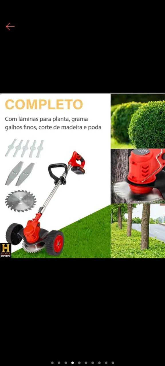 Roçadeira Elétrica 24V com 2 Baterias - Foto 5