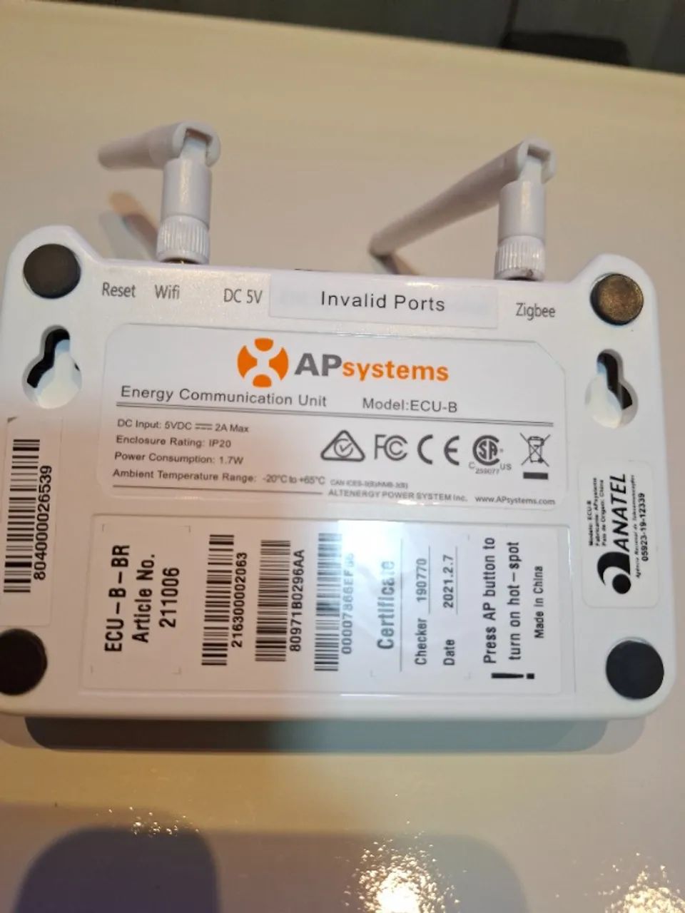 ECU-B| APsystems WiFi Monitoring Unit64317906014338121