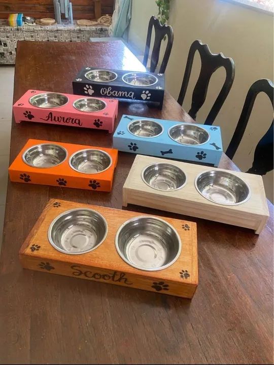 Bebedouro e Comedouro para pets  Artesanato em madeira