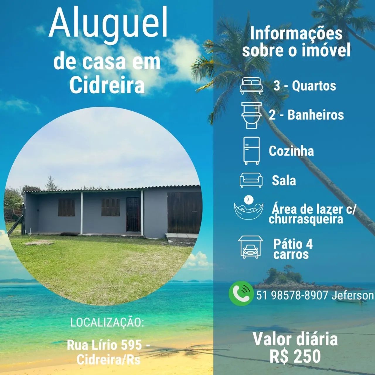 Aluguel - Casa Cidreira ( Costa do Sol) 