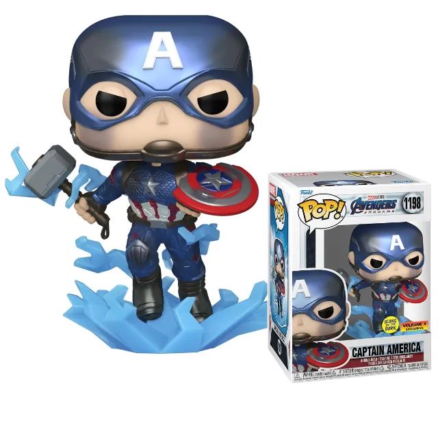 Funko Pop! Figura Capitão América Com Escudo Quebrado E Mjolnir