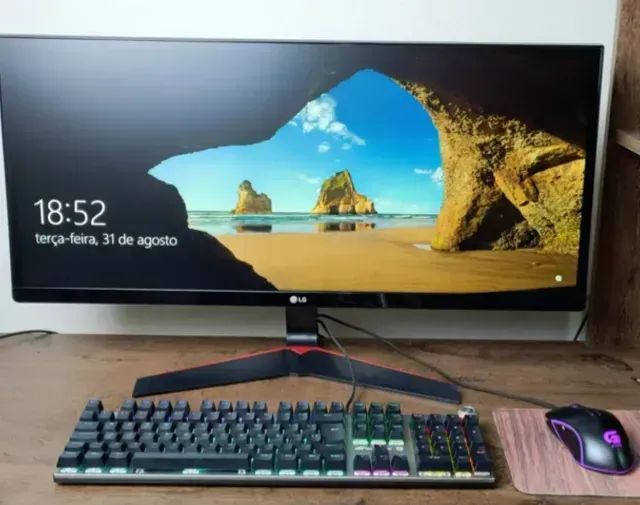 Monitor LG ultrawide 29 polegadas gamer 75hz com som embutido - Foto 3