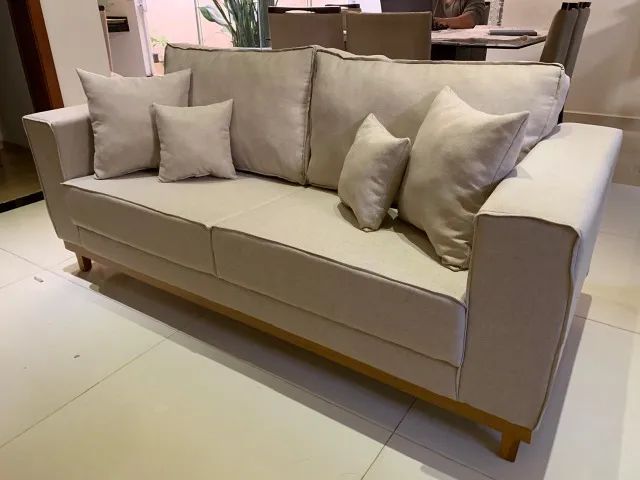 Sofá Living Linho Novo 180cm BelaRocha - Foto 2