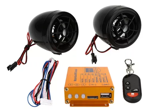 Caixa De Som e Alarme Para Moto Usb Mp3 Anti Furto Rádio Fm Bluetooth