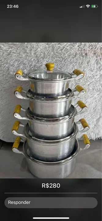 Jogo de alumínio batido