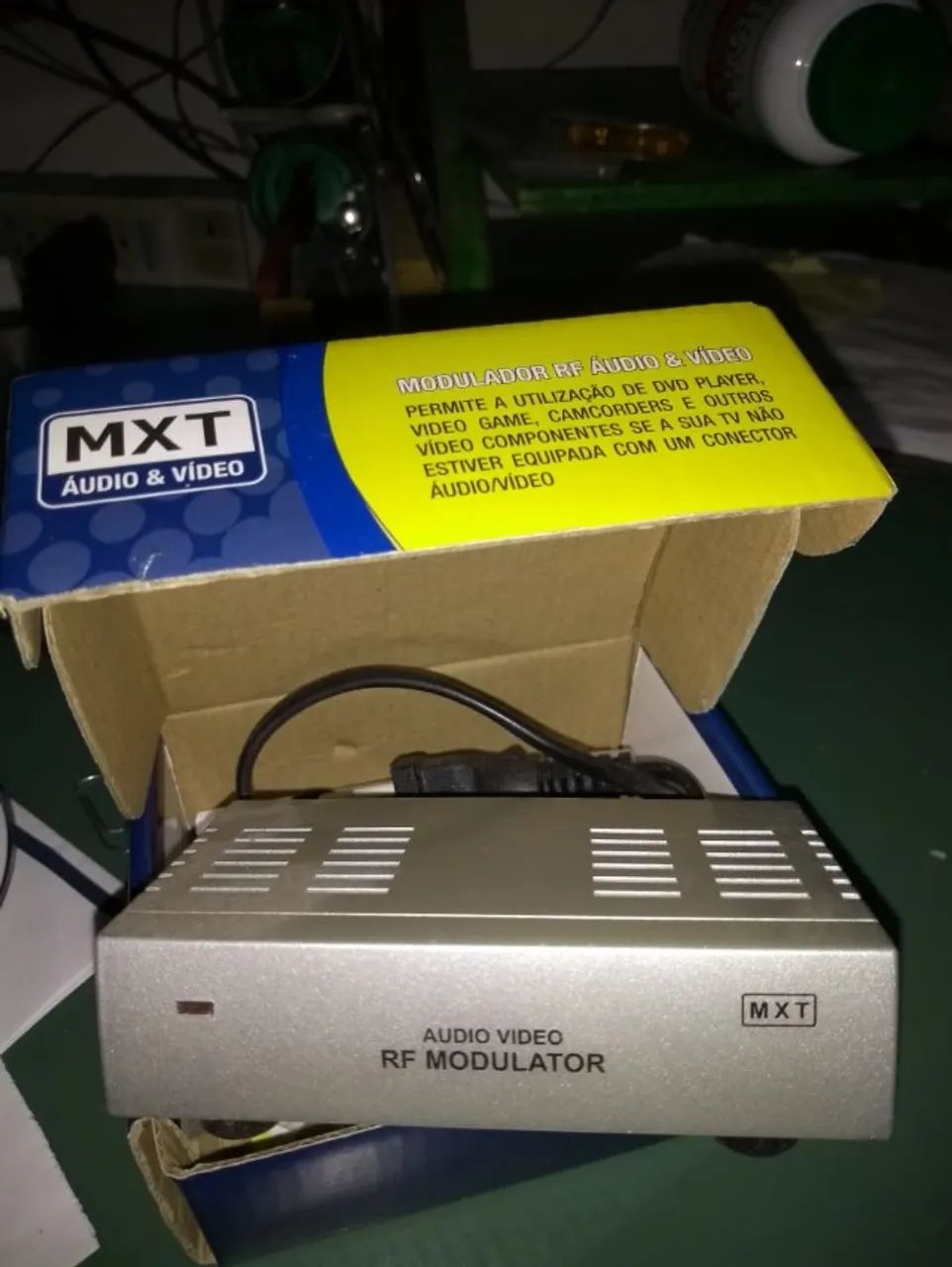 modulador rf - rca audio e vídeo x f coaxial bivolt - mxt
