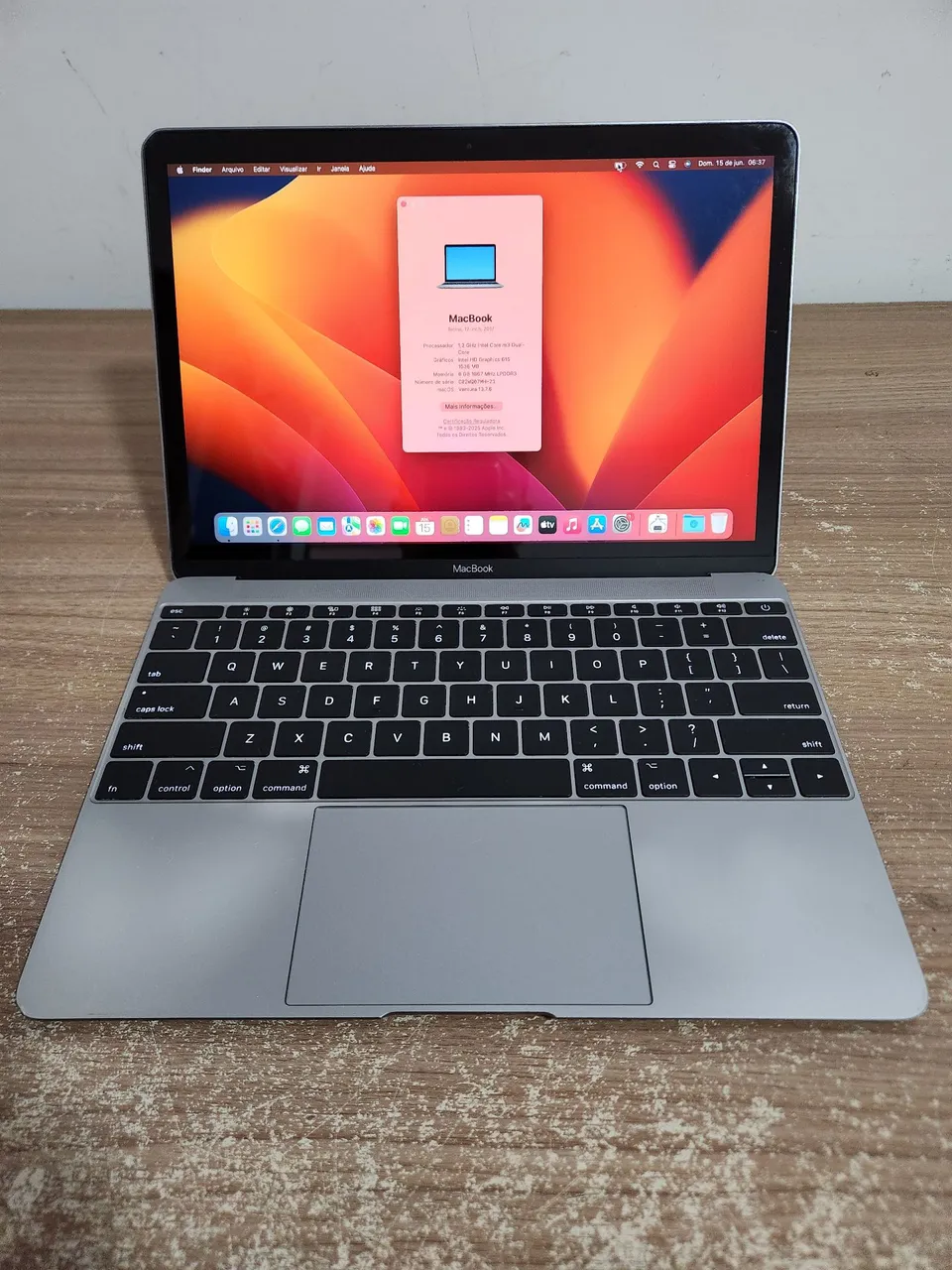 Macbook Retina 12 2017 A1534 8GB 256GB Osx Ventura