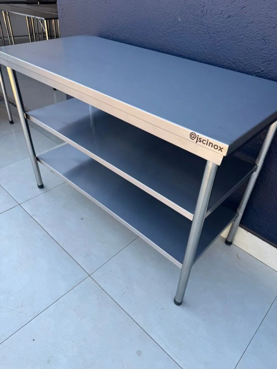 Mesa inox 1.30x0.60 com paneleiro duplo. - Foto 5